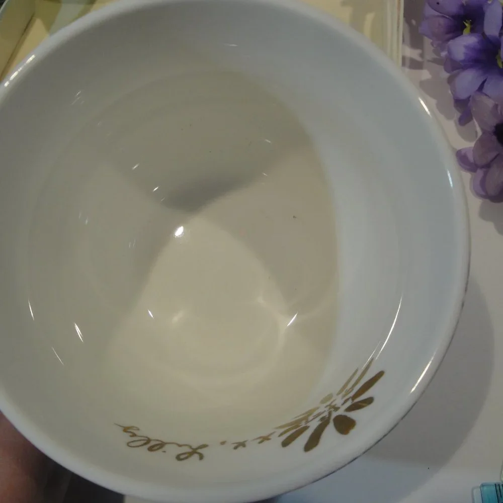 Lilly Pulitzer blue purple green + gold coffee cup